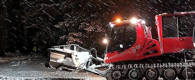 Cena in quota con gatti delle nevi